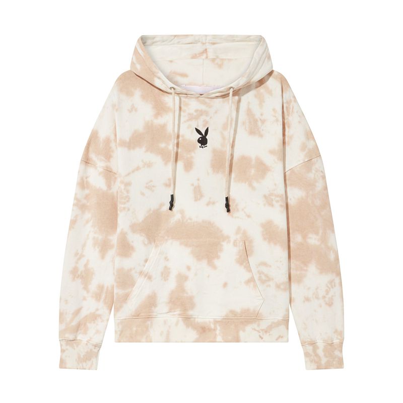 Sudadera Con Capucha Playboy Tie Dye Oversized Mujer Blancos Marrom | 5187-WDAPG