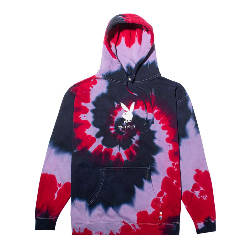 Sudadera Con Capucha Playboy Tokyo Club Tie-Dye Mujer Rojos | 6047-MTNYZ