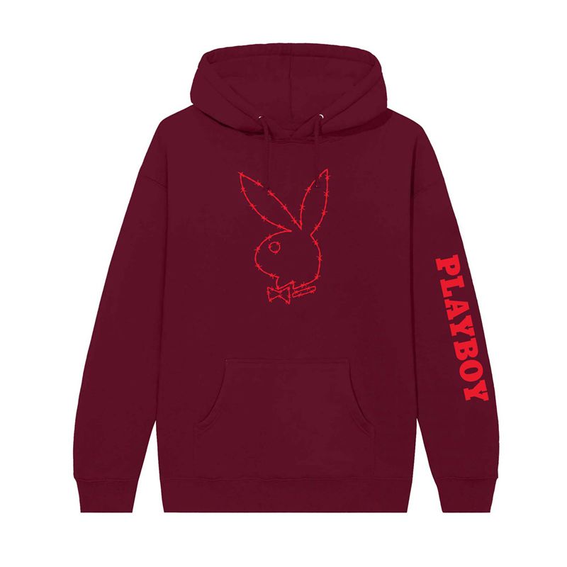 Sudadera Con Capucha Playboy Tough Love Rabbit Head Hombre Beige Rojos | 2409-XBOLY