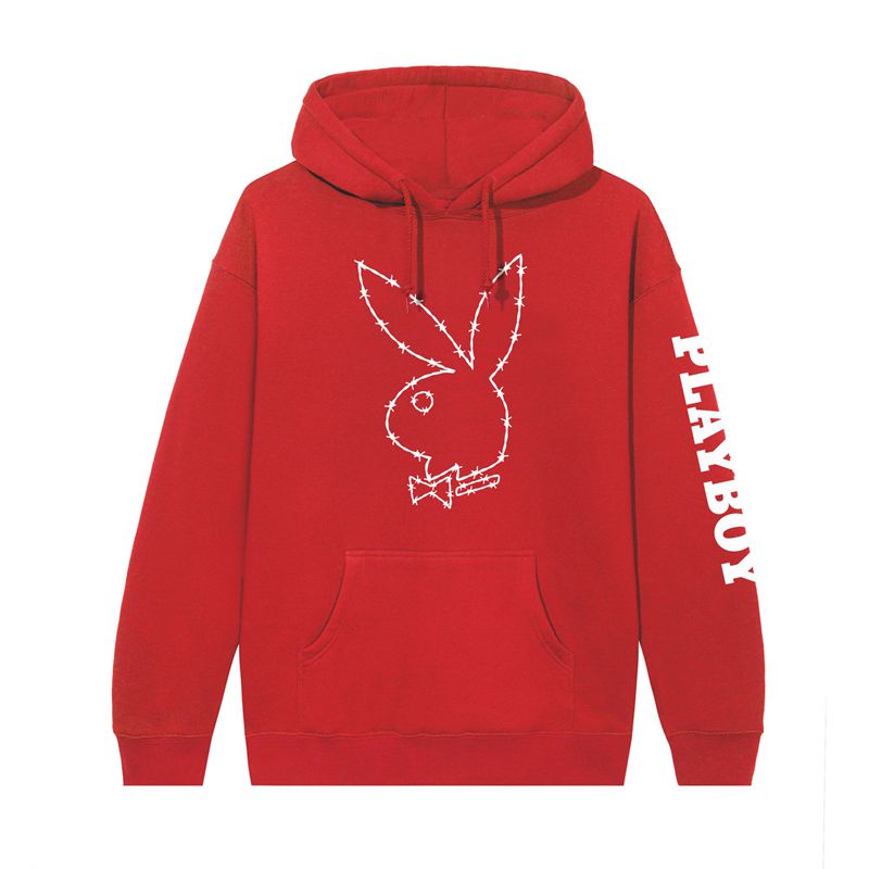 Sudadera Con Capucha Playboy Tough Love Rabbit Head Hombre Beige Rojos | 2409-XBOLY