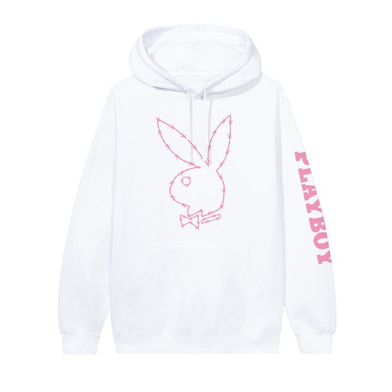 Sudadera Con Capucha Playboy Tough Love Rabbit Head Hombre Beige Rojos | 2409-XBOLY