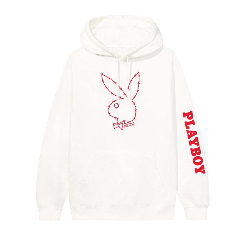 Sudadera Con Capucha Playboy Tough Love Rabbit Head Hombre Beige Rojos | 2409-XBOLY