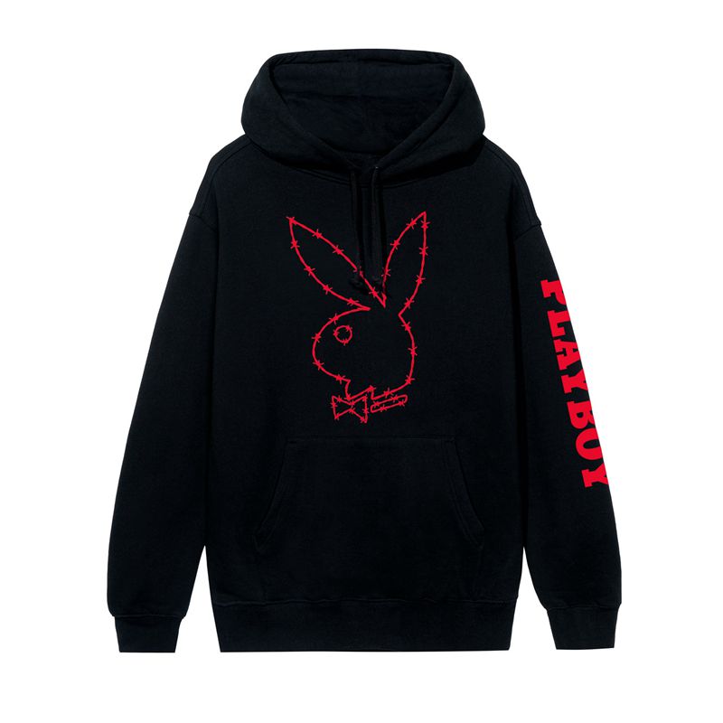 Sudadera Con Capucha Playboy Tough Love Rabbit Head Hombre Negros | 9627-VKALE