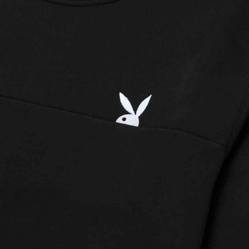 Sudadera Con Capucha Playboy X Huf Rabbit Head Crewneck Hombre Negros | 9583-VBMNI