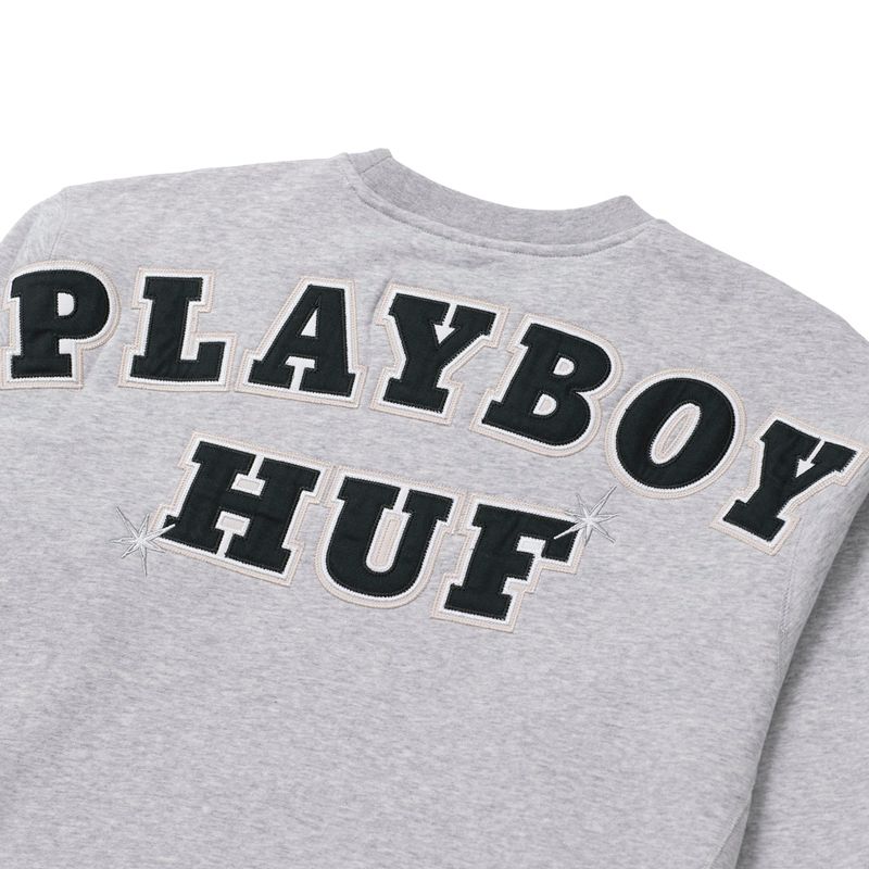 Sudadera Con Capucha Playboy X Huf Rabbit Head Crewneck Hombre Negros | 9583-VBMNI