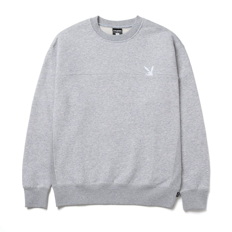 Sudadera Con Capucha Playboy X Huf Rabbit Head Crewneck Hombre Negros | 9583-VBMNI