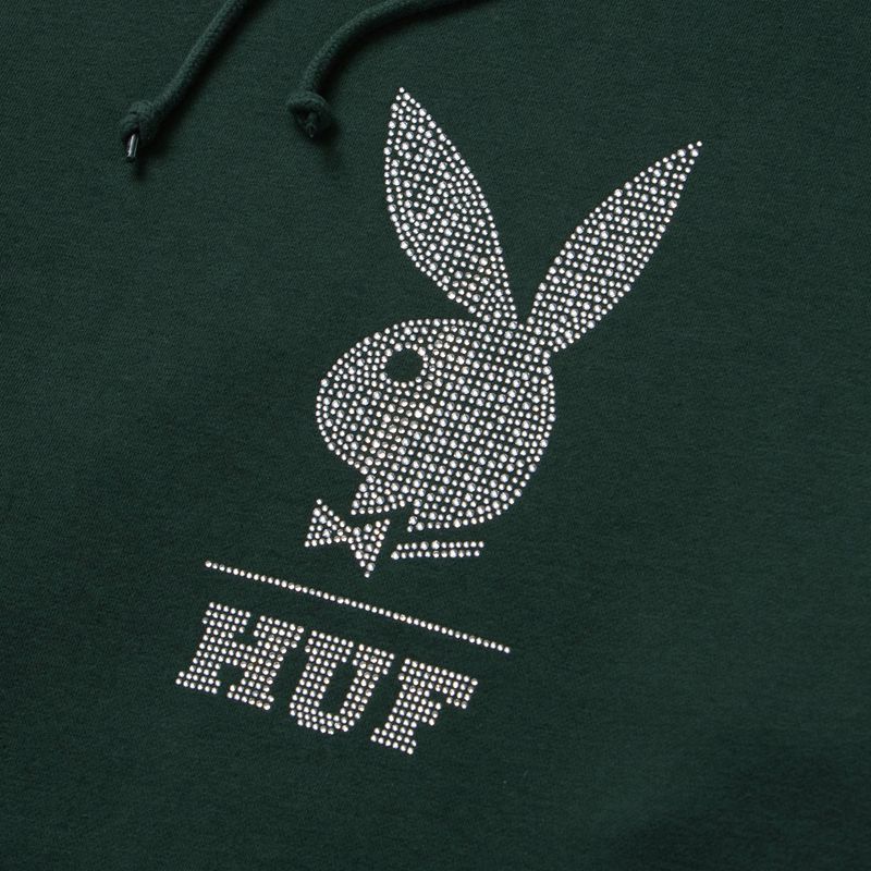 Sudadera Con Capucha Playboy X Huf Rhinestone Hombre Grises | 2865-ORUXE