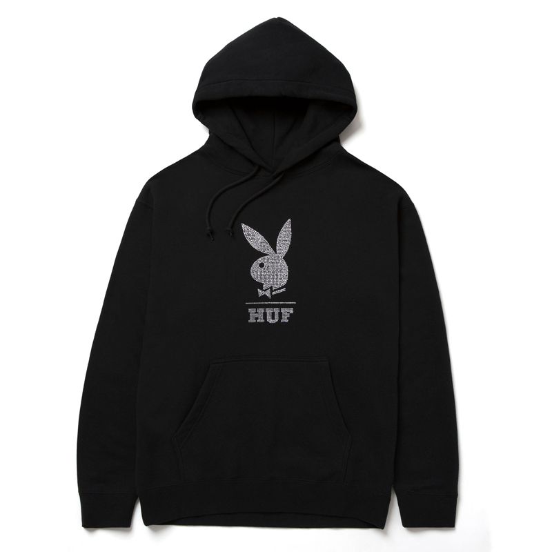 Sudadera Con Capucha Playboy X Huf Rhinestone Hombre Grises | 2865-ORUXE