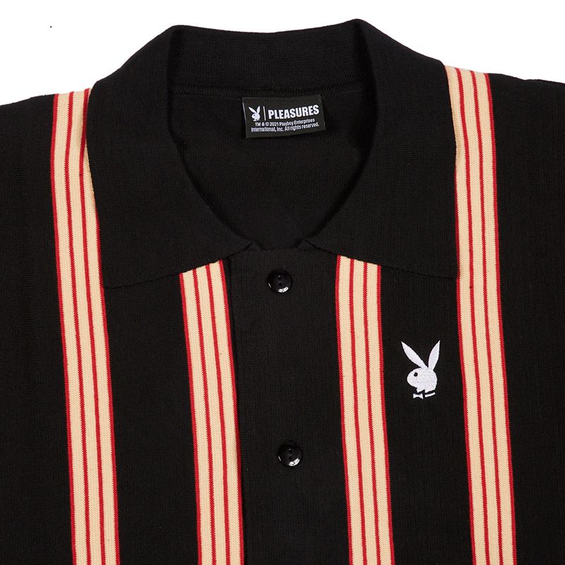 Suéteres Playboy X Pleasures Club Woven Cardigan Hombre Negros Naranjas | 1230-ISJEB