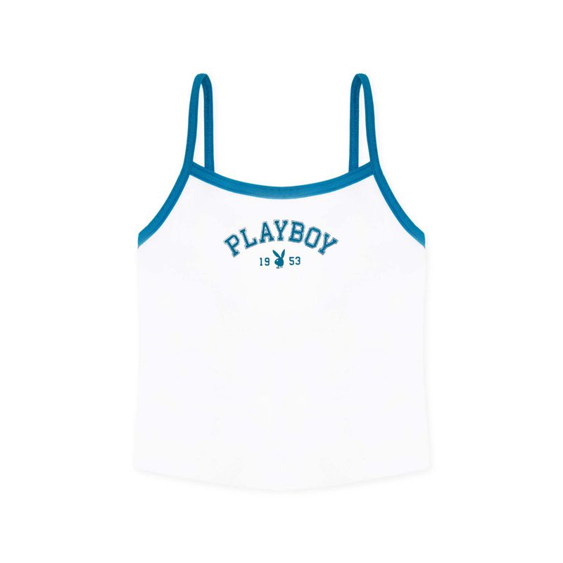 Tank Playboy 1953 Ribbed Mujer Blancos | 6412-KUZFT