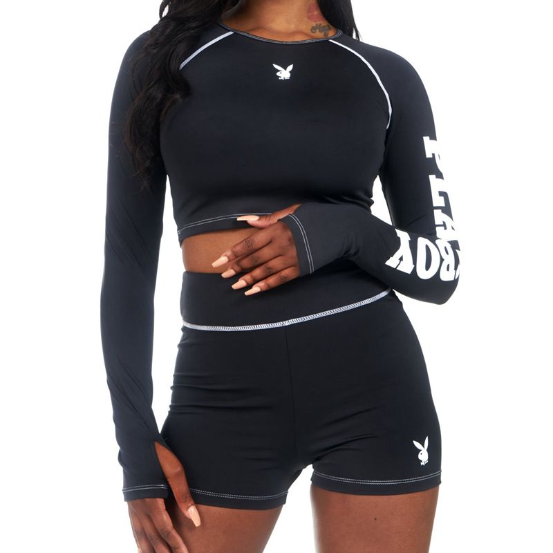 Tank Playboy Active Long Sleeve Mujer Verdes | 2046-WKRLT