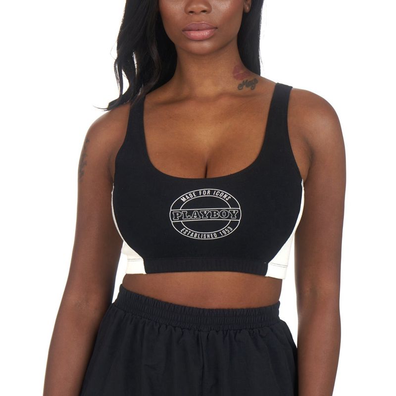 Tank Playboy Boxing Sports Bra Mujer Negros | 8543-BXYON