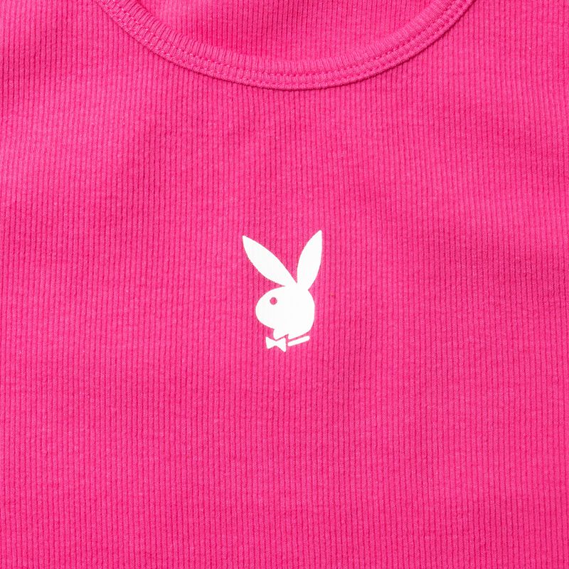 Tank Playboy Bunny Ribbed Mujer Morados | 2750-TEGPL