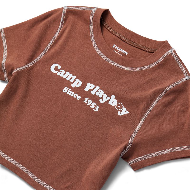 Tank Playboy Camp Classic Baby Tee Mujer Marrom | 9807-WZKYA