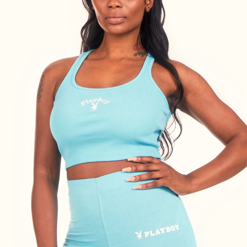 Tank Playboy Classic Racer Mujer Azules | 6049-KOUVS