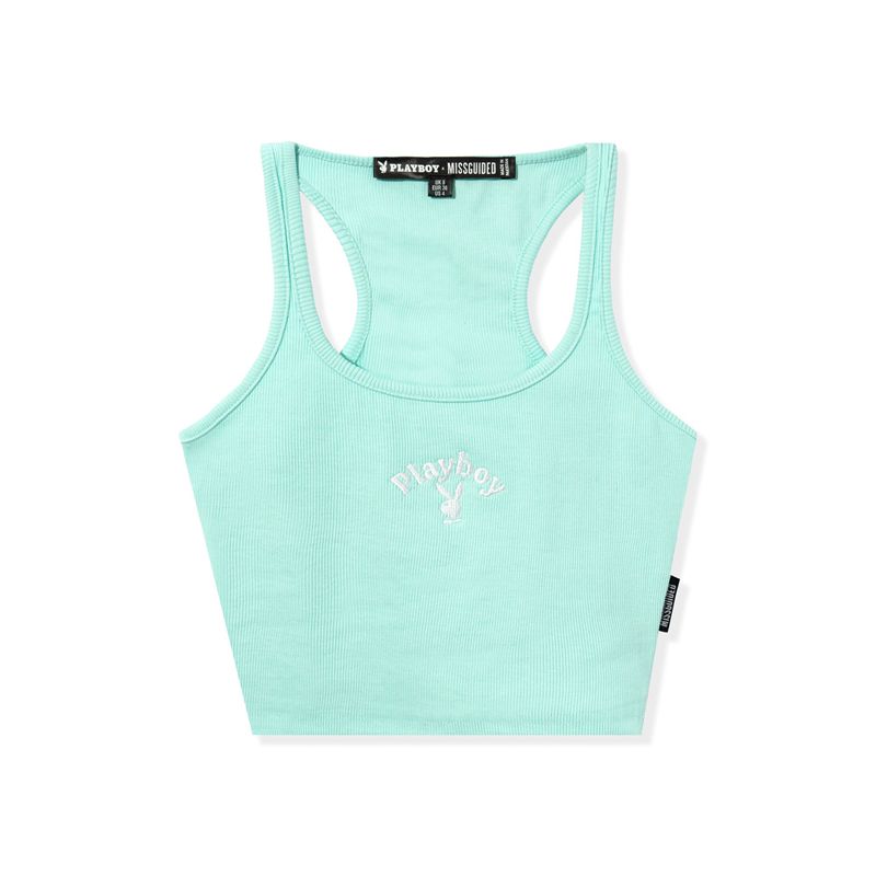 Tank Playboy Classic Racer Mujer Azules | 6049-KOUVS