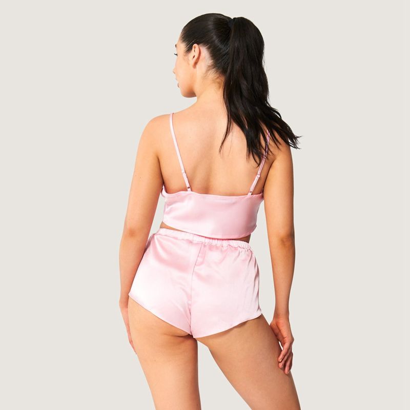 Tank Playboy Lounge Satin Mujer Rosas | 7153-HAUYS