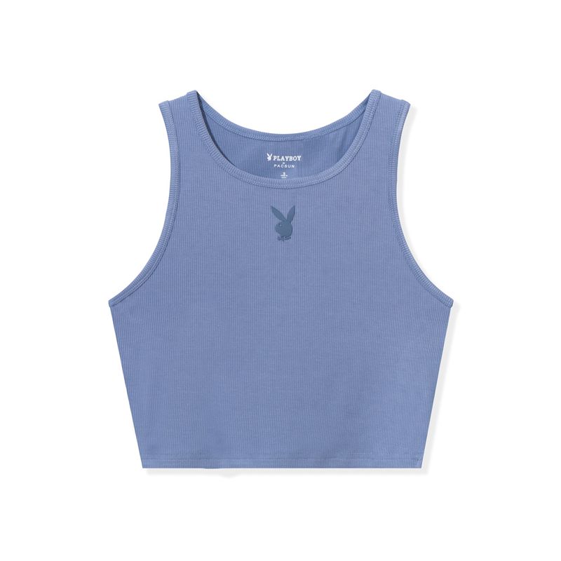 Tank Playboy Mini Rabbit Head Lounge Mujer Azules | 7290-WXJLY