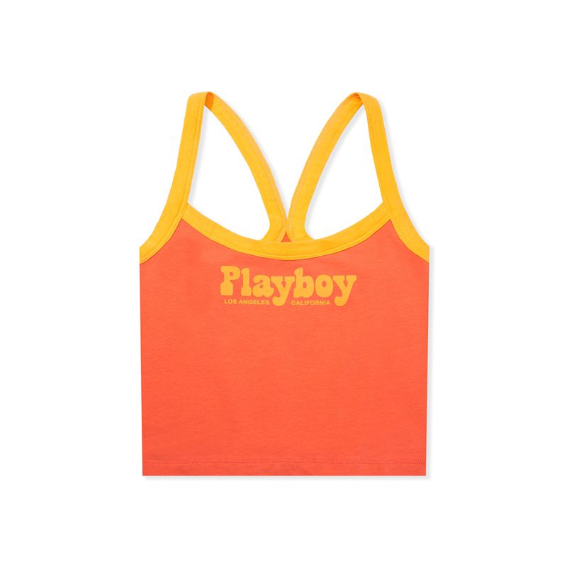 Tank Playboy Racerback Mujer Naranjas | 2473-LEYJA