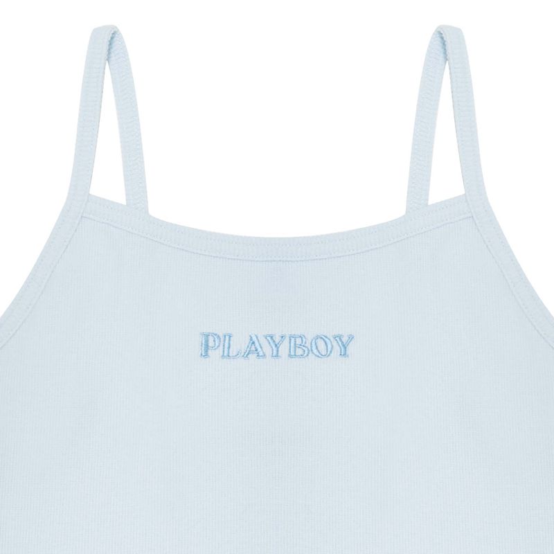 Tank Playboy Ribbed Top Mujer Azules | 1635-KHPSJ