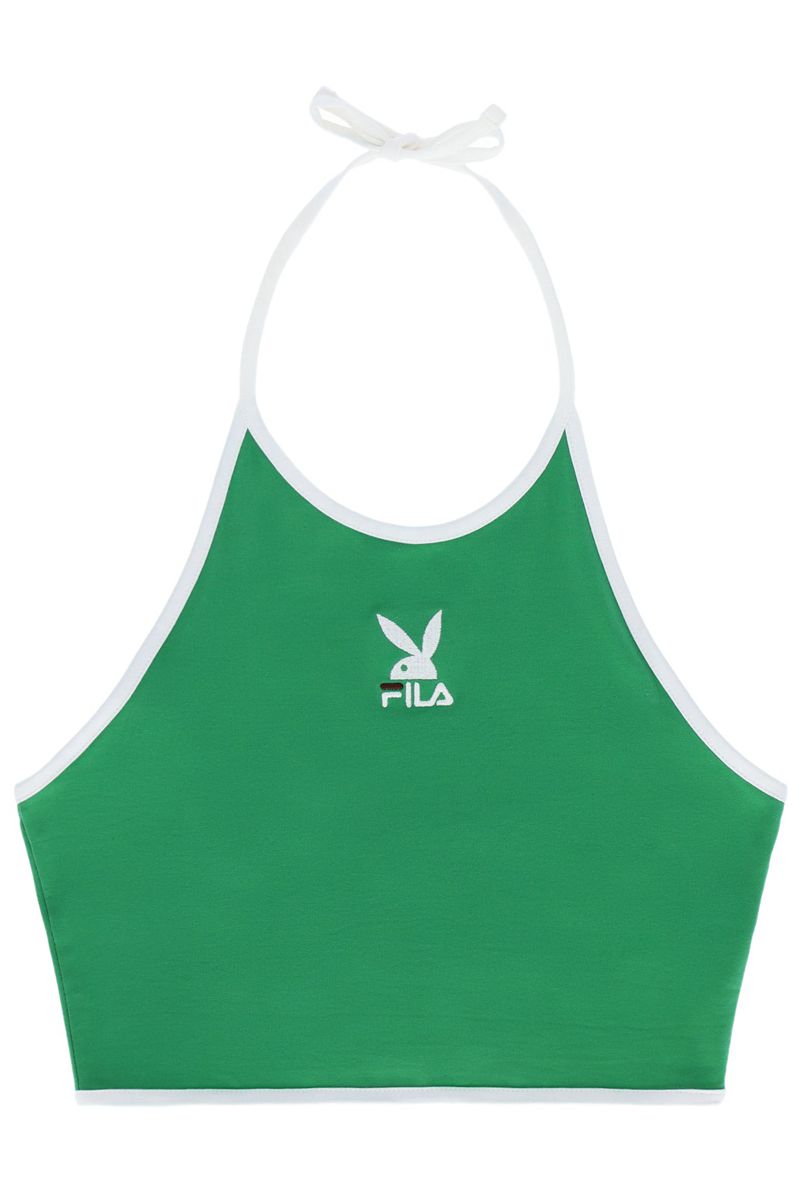 Tank Playboy X Fila Sandra Halter Mujer Verdes | 1576-VXFNI