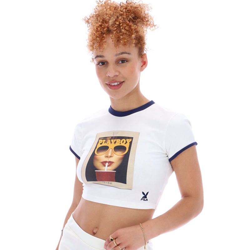 Tank Playboy X Fila Tee Mujer Blancos | 1760-VRLAG