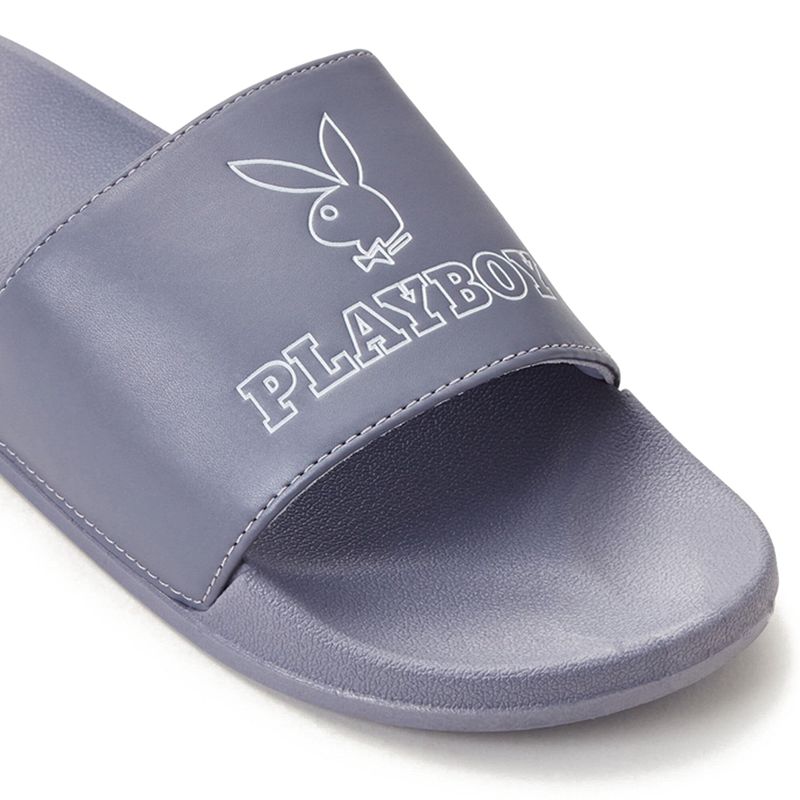 Trajes De Baño Playboy Bunny Chanclas Sandals Mujer Negros | 9687-LTKCS