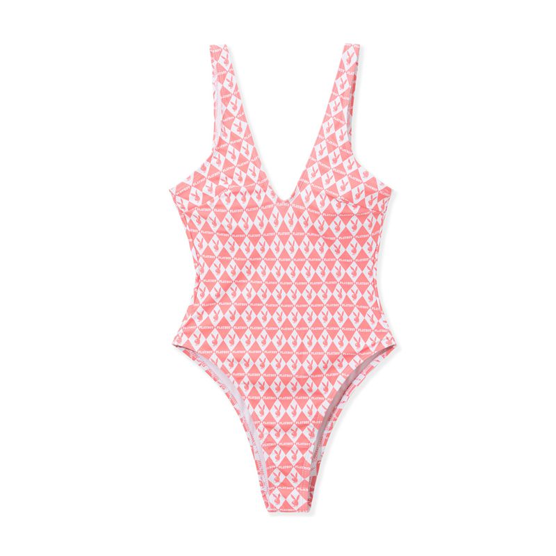 Trajes De Baño Playboy One Piece Monogram Mujer Rosas | 7190-JHIAN