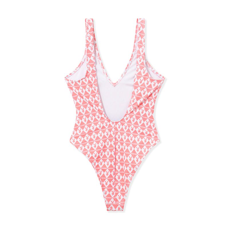 Trajes De Baño Playboy One Piece Monogram Mujer Rosas | 7190-JHIAN