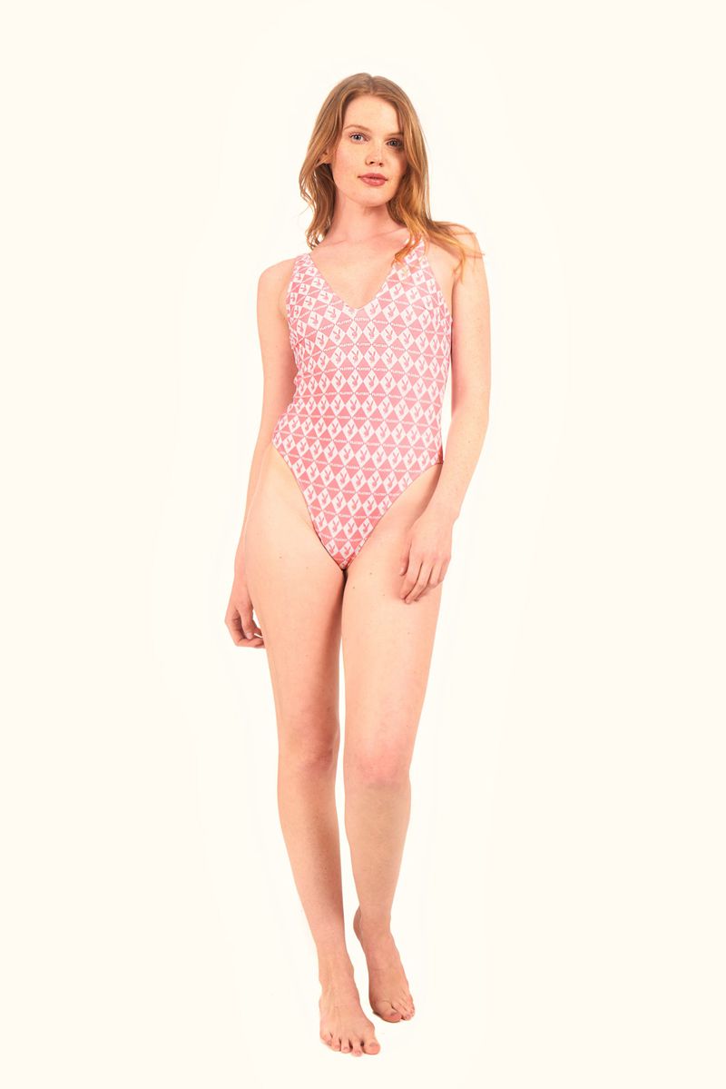 Trajes De Baño Playboy One Piece Monogram Mujer Rosas | 7190-JHIAN