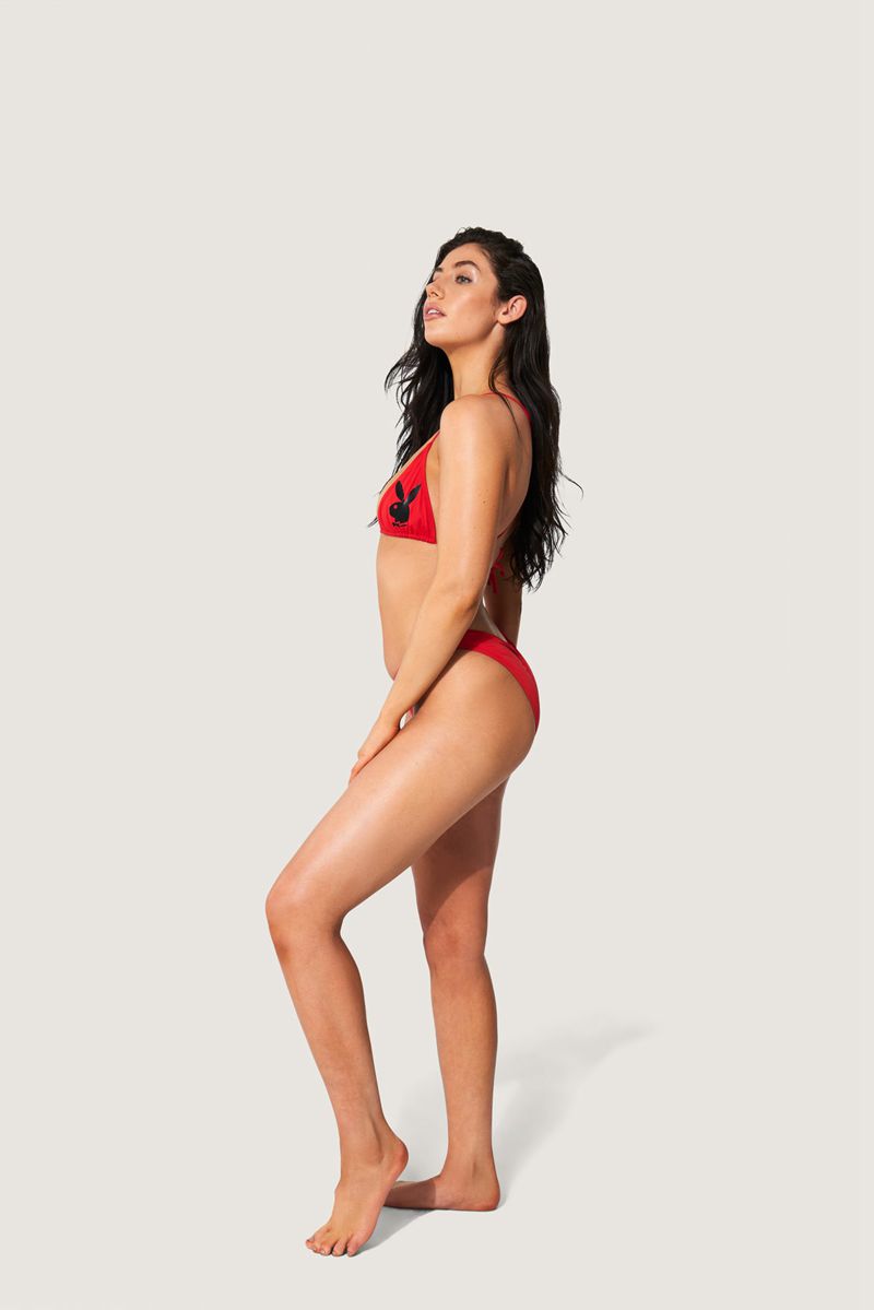 Trajes De Baño Playboy Scrunch Bunny Bikini Mujer Rojos | 0835-CKJIQ