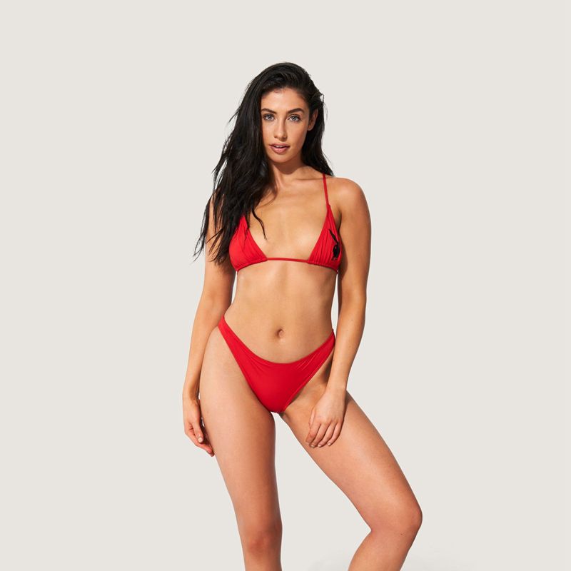 Trajes De Baño Playboy Scrunch Bunny Bikini Mujer Rojos | 0835-CKJIQ