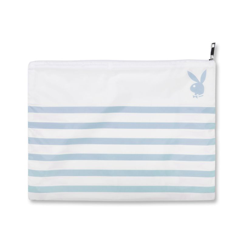 Trajes De Baño Playboy Striped Impermeables Beach Pouch Mujer Amarillos | 6759-ATQGX