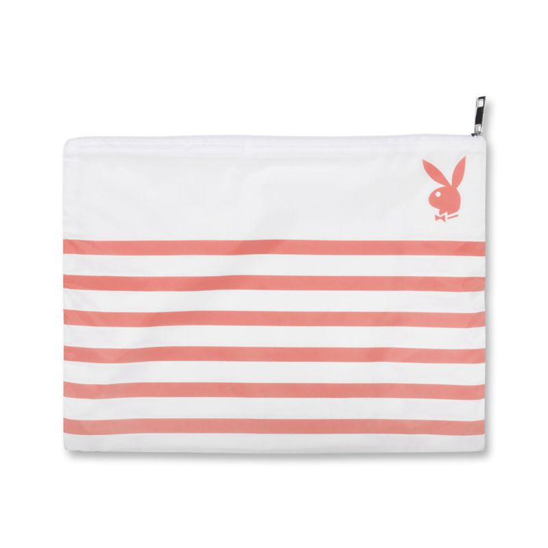 Trajes De Baño Playboy Striped Impermeables Beach Pouch Mujer Amarillos | 6759-ATQGX