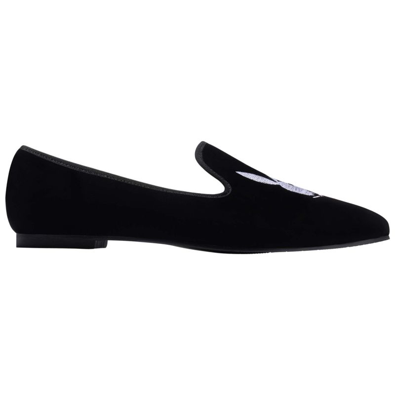 Zapatos Playboy Rabbit Head Loafers Hombre Negros Blancos | 8745-RZVYN