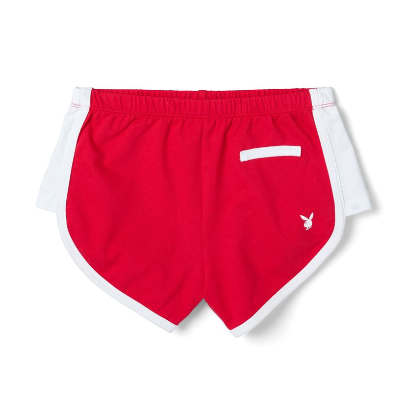 Bermudas Playboy Campouts Mujer Rojos Blancos | 4083-XQCMR