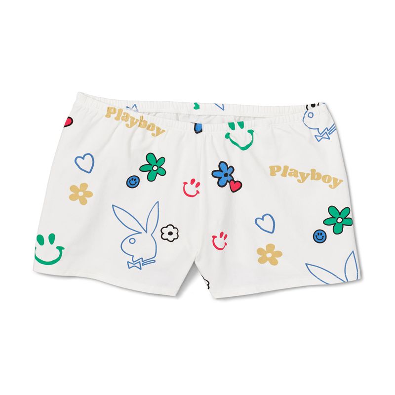 Bermudas Playboy Easys Mujer Blancos Multicolor | 9310-AFXPN