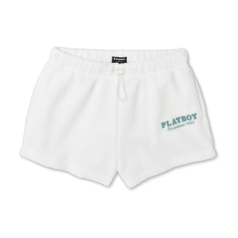 Bermudas Playboy Polar Sweats Mujer Blancos | 4859-MCJEG