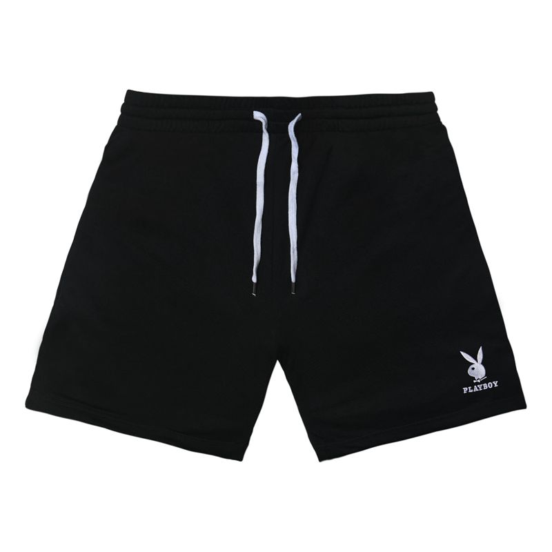 Bermudas Playboy Rabbit Head Mesh Hombre Negros | 7082-EDWLC