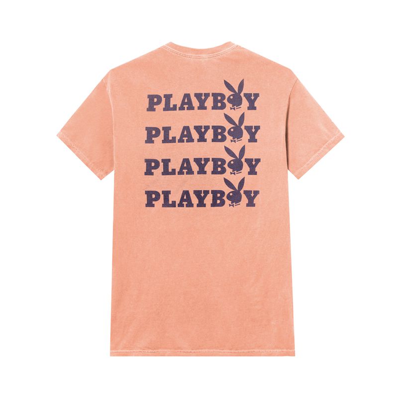 Camisas Playboy Peach Graphic Hombre Rosas Morados | 5643-QEFNG