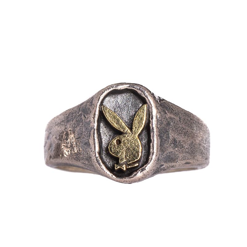 Joyería Playboy Rabbit Head Signet Ring Hombre Metal | 4915-ZXDMC