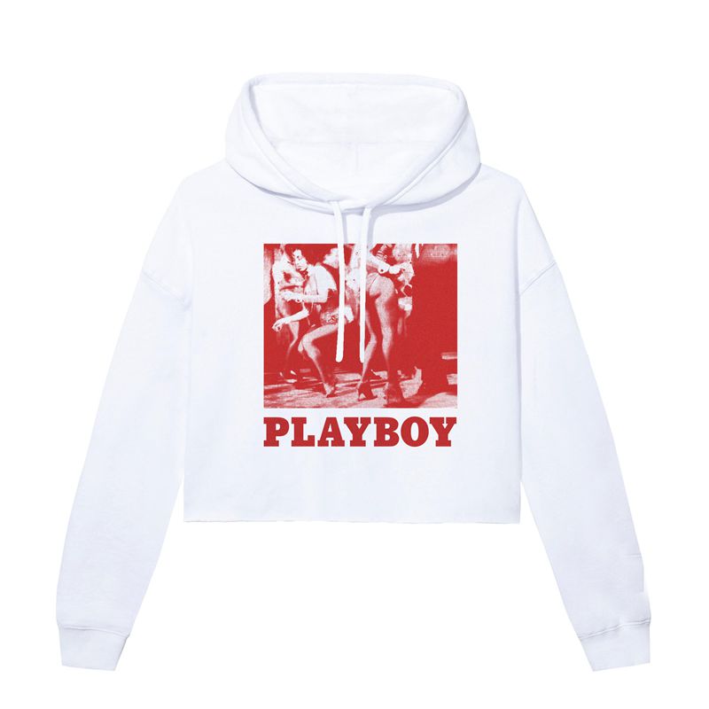 Sudadera Con Capucha Playboy Dancing Bunnies Mujer Blancos Rojos | 6082-CYRJV