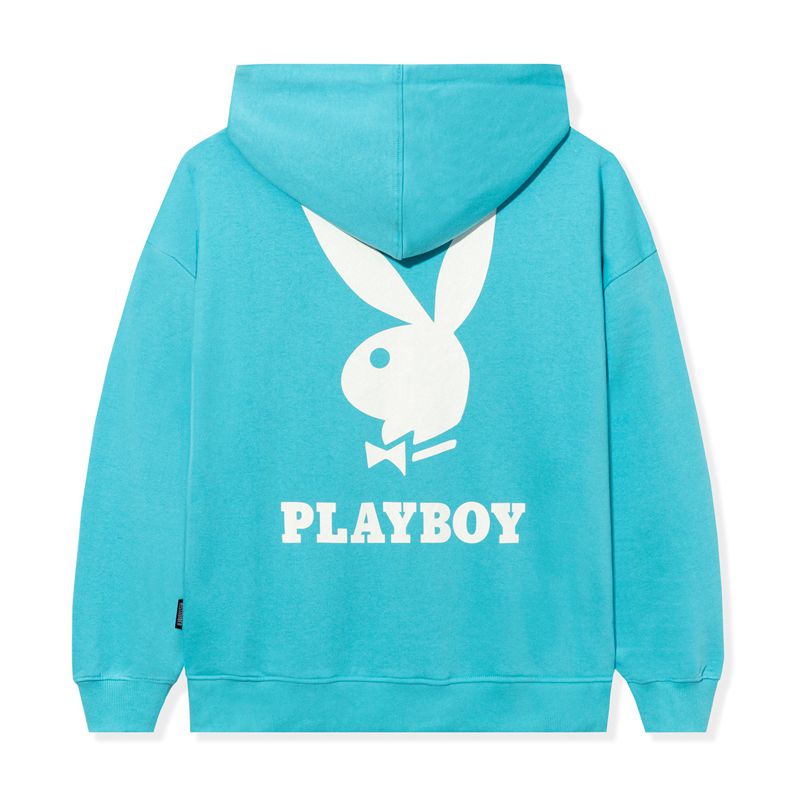 Sudadera Con Capucha Playboy Logo Oversized Zip-Up Mujer Azules | 7430-QLZAB