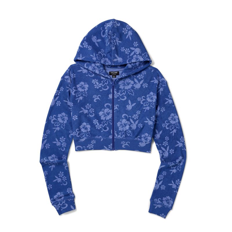 Sudadera Con Capucha Playboy Tidal Terry Mujer Azules | 0316-TXWLI