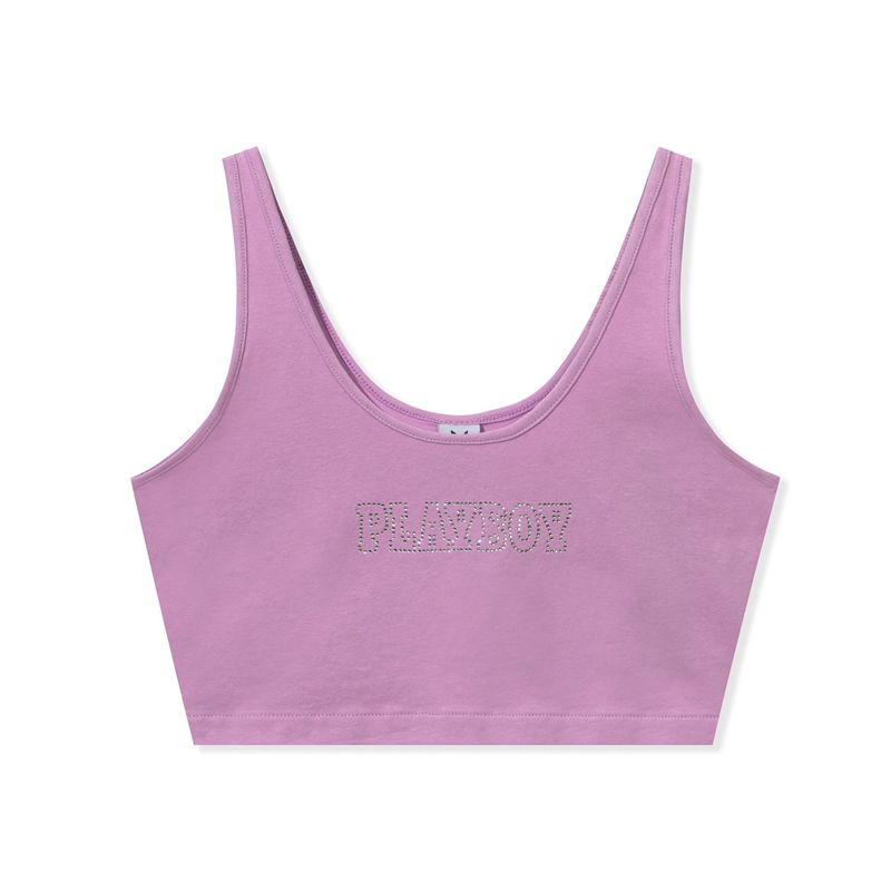 Tank Playboy Bedazzled Masthead Mujer Morados | 3820-QZPDR