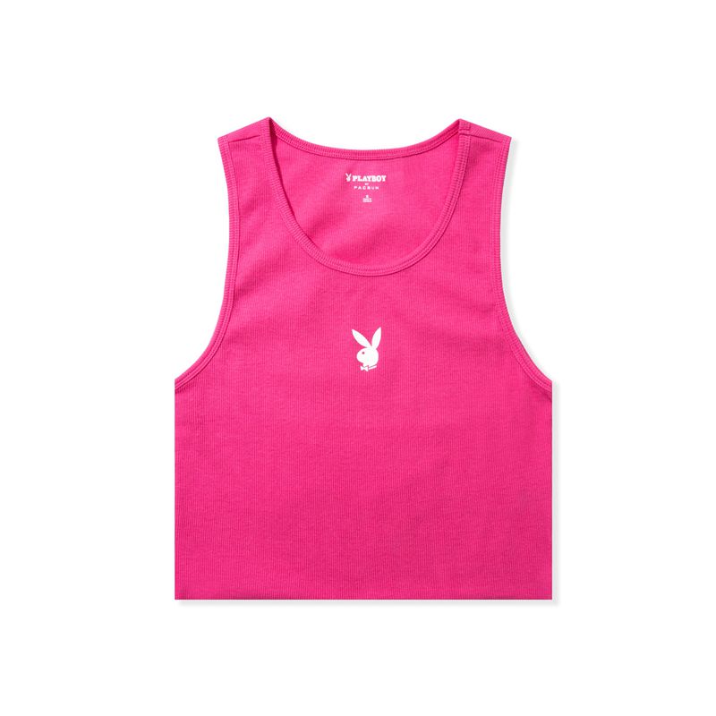 Tank Playboy Bunny Ribbed Mujer Morados | 2750-TEGPL