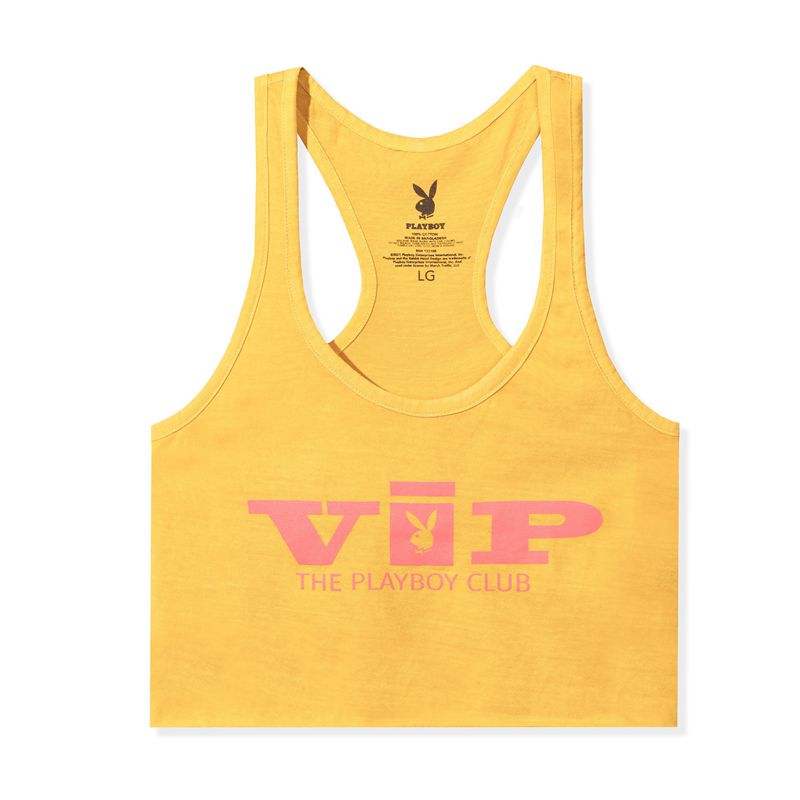 Tank Playboy Vip Club Mujer Amarillos | 7386-KMIGQ