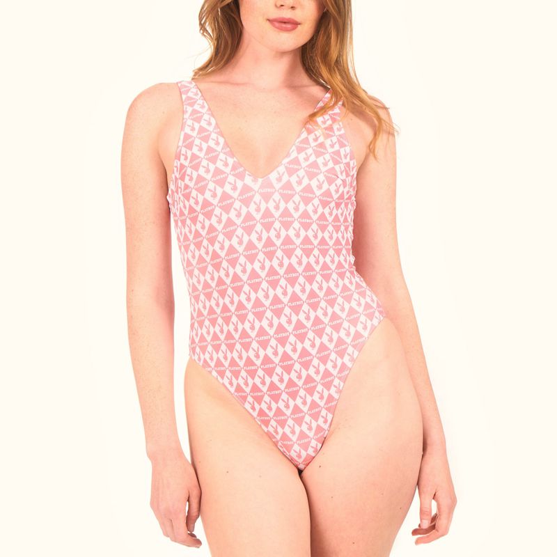 Trajes De Baño Playboy One Piece Monogram Mujer Rosas | 7190-JHIAN